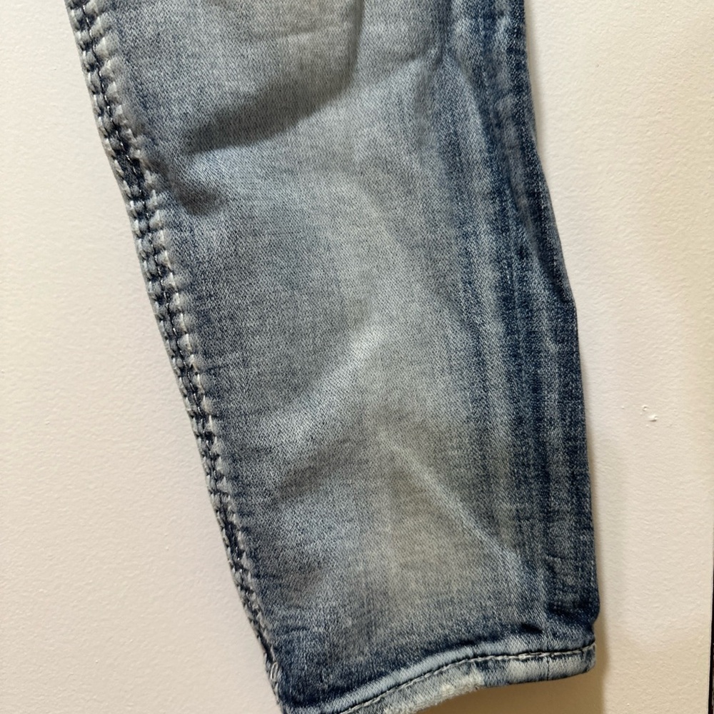 Women's Rock Revival "Ferry" Skinny Ankle Embroidered Blue Jeans Size 31 - Picture 7 of 8